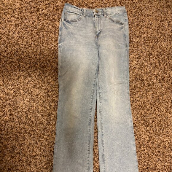 Kensie Jean The Savannah High Rise Flare Ankle 2/26 Light Blue Denim VintageLuxe - Picture 1 of 3